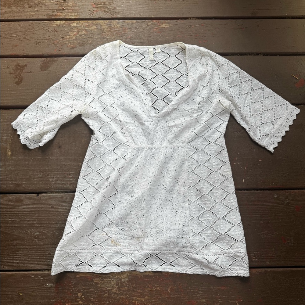 Elegant White Lace Women's Top Dress